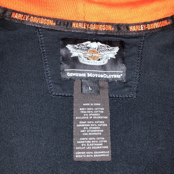 Harley Davidson Men’s Zip Up Hoodie Sweatshirt L - Picture 7 of 7